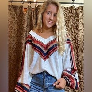 CES FEMME Aztec Raw Seam Top